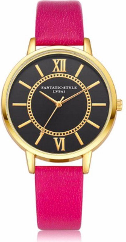 Hidzo LVPAI Polshorloge Ø 32 mm Roze Kunstleer - Dames