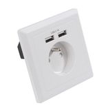 GEFOM 400250 USB-inbouwstopcontact, wit