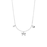 Lucardi Kinder Zilveren ketting met strik - Ketting - 925 Zilver - Zilverkleurig - 40 cm
