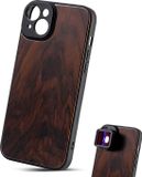 MOJOGEAR 17mm lens case voor iPhone 14 Plus – Schroefdraad voor macrolens, telelens, anamorphic lens of DOF-adapter – Stevig hoesje – Echt Hout