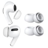 MMOBIEL 2 Paar Vervangende Oordopjes Tips Geschikt voor AirPods Pro Gen 1 & 2 - Antislip Siliconen Oordopjes met Ruisonderdrukkingsgat, Draagbare Opbergdoos en Passen in Oplaadcase - L – Wit