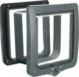 Trixie 4-weg kattenluik XL met tunnel - Grijs - 28x24 cm