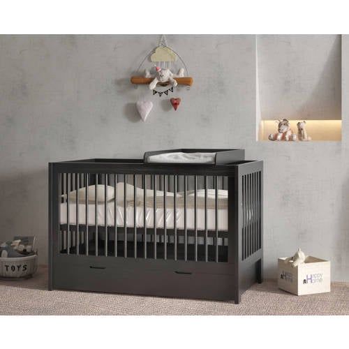 Cabino Born Lucky ® Baby Bed / Ledikant Alaska 60 x 120 cm - Zwart