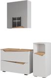 Vicco Badkamermeubelset Marelle, Wit/Artisanaal eiken, 3-delig