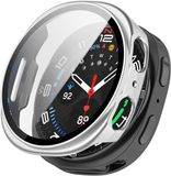 Strap-it Hard case hoesje met screen protector glas - geschikt voor Samsung Galaxy Watch 9/8 - 44mm (zilver)