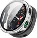 Strap-it Hard case hoesje met screen protector glas - geschikt voor Samsung Galaxy Watch 9/8 - 44mm (zilver)