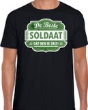 Bellatio Decorations Shoppartners Bv Cadeau t-shirt voor de beste soldaat voor heren - zwart met groen - soldaat - kado shirt / kleding - vaderdag / collega XXL