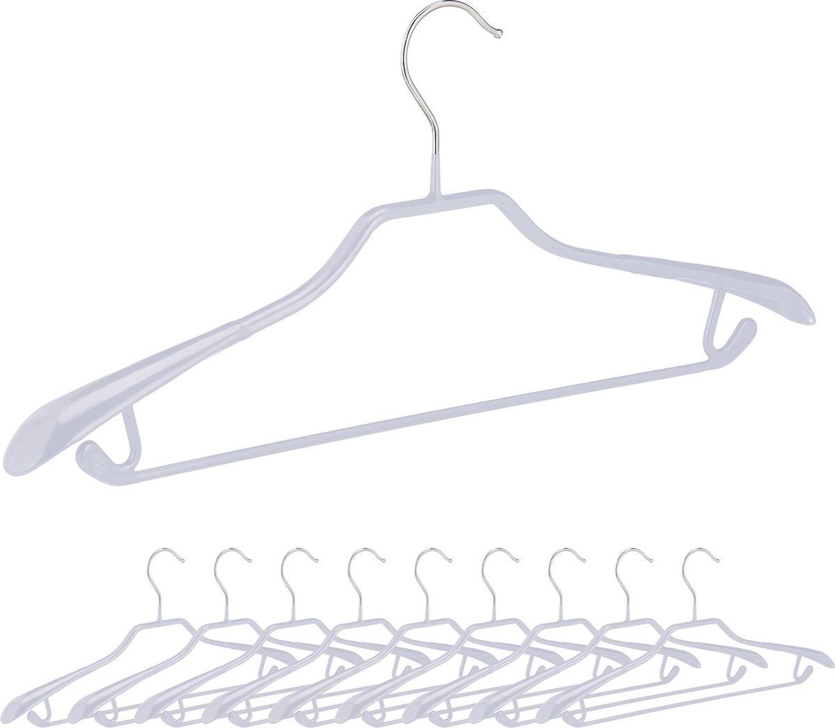 Relaxdays kledinghanger jas - 10 stuks - antislip - kleerhanger - jashanger - broekhanger
