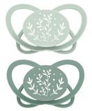 nip - Butterfly | 16-32 maanden | Set van 2 | Voedingsvriendelijke, tandvriendelijke babyfopspeen incl. fopspeendoos. Duurzame fopspeen met zachte siliconen speen, groen/turquoise