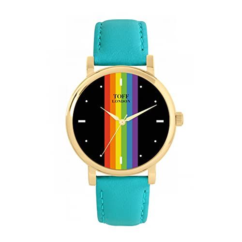 Toff London Pride Lineaire zwarte wapenstokken Horloge - 5059911021876