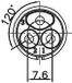 Lutronic 2650 03 T12 CB T Ronde connector Stekker, recht Totaal aantal polen: 3 1 stuk(s)