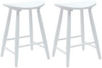 vidaXL Eetkamerstoelen, 2 stuks, massief rubberhout, wit
