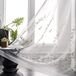 Melodieux Bloem borduurwerk doorschijnend gordijn voor woonkamer, slaapkamer, boerderij stijl staaf zak voile laken, witte bloem, 52 bij 96 inch (1 paneel)