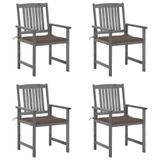 VidaXL Tuinstoel Terras Gecapitonneerde zitting Acaciahout Taupe