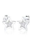 Elli - Oorbellen - Dames Stermotief met Emaille in 925 Sterling Zilver - Dames