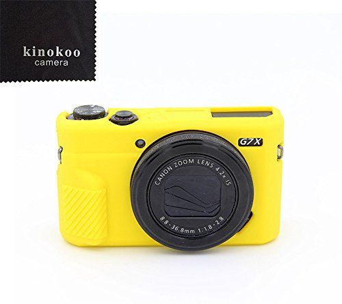 kinokoo siliconen hoes voor Canon G7X II G7X2 G7X Mark II beschermhoes, Geel