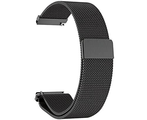 Systems Armband 22 mm Milanese van metaal voor Huawei Watch Smartwatch in zwart