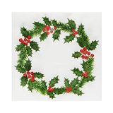 Talking Tables Extra grote premium linnen gevoel recyclebare kerstpapieren dinerservetten met hulstontwerp | Luxe en wegwerp kerstservetten | Ontworpen Pack van 20-40cm