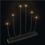 EMOS Bougeoir LED noir en métal, 40 cm, 2x AA, pour intérieur, blanc chaud, DCAW24