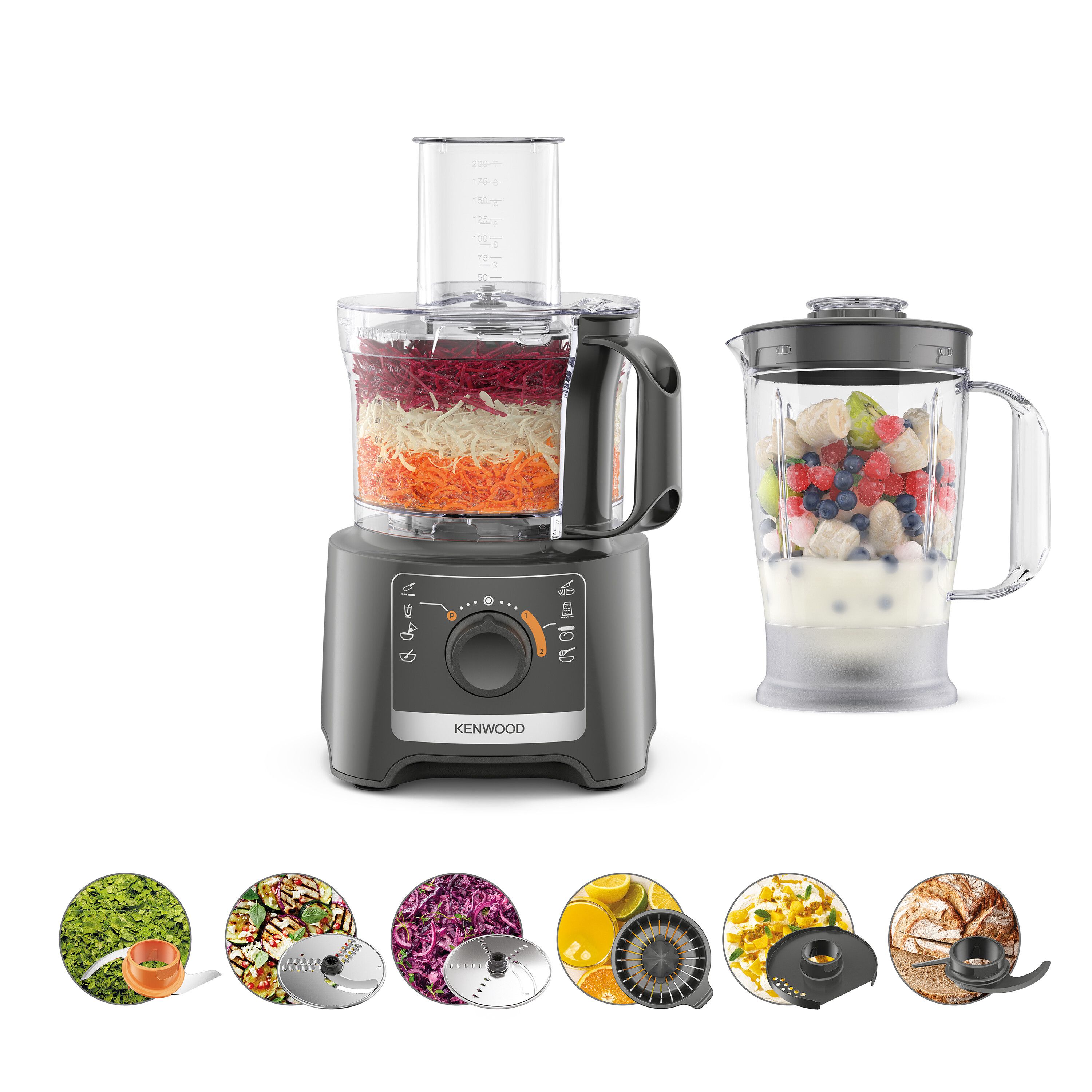 Kenwood MultiPro Compact FDP31.360GY keukenmachine 800 W 2,1 l Grijs