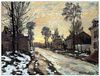 ArtPlaza TW91902 Monet Claude - Road to Louveciennes, melting snow children, sunset decoratieve panelen, hout MDF, meerkleurig, 80x60 cm
