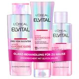 L'Oréal Paris Elvital Glycolic Gloss Bundel met shampoo, conditioner, 5 minuten haarlaminering voor glanzend haar, verzorging voor gezond haar en sterke glans, zuurset