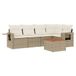 vidaXL Loungeset met Kussens, Poly Rattan, Beige