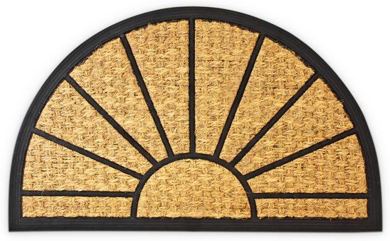Relaxdays - deurmat - voetmat - kokosmat antislip - halfrond schoonloopmat