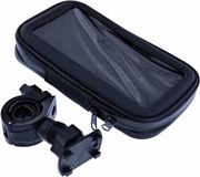 Merkloos Zwart Fiets Houder Universeel Waterdicht & Shockproof Extra Large Hoesje LG Q8 (2018)