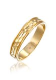 Elli PREMIUM Ring Dames Band Paar Partner Huwelijk Gestructureerd in 925 sterling zilver