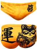 CROTTON SA Turbo Lucky Cat Slip de bain Jaune, Orange L Homme