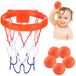 Jouets de bain anneau de basket-ball - Set met 5 ballen - Zuignap - Vanaf 3 jaar