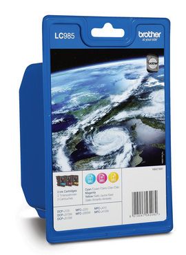 Brother LC-985RBWBP - Inktcartridge - Cyaan, Geel, Magenta - 3 stuks
