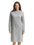 Tom Tailor - Comfortabele jurk met opstaande kraag - Maat 40 - medium silver grey melange