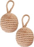 Best for Boots Esschert design deurstopper knoop - 2x - 1.7 kilo - bruin - jute - 14 x 14 cm
