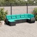 Maison Exclusive - 7-delige loungeset pour le jardin avec coussins, rotin synthétique noir