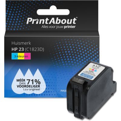 PrintAbout Huismerk HP 23 (C1823D) Inktcartridge - 3-kleuren - Compatibel