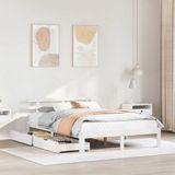vidaXL Bedframe met lades massief grenenhout wit 150x200 cm