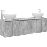 Maison Exclusive - Ensemble de 3 meubles de salle de bain, couleur gris béton, dimensions 161,5 x 44,5 x 80 cm
