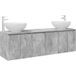 Maison Exclusive - Ensemble de 3 meubles de salle de bain, couleur gris béton, dimensions 161,5 x 44,5 x 80 cm