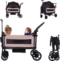 Cabino Waggie Bolderkar Opvouwbaar - Zwart / Taupe