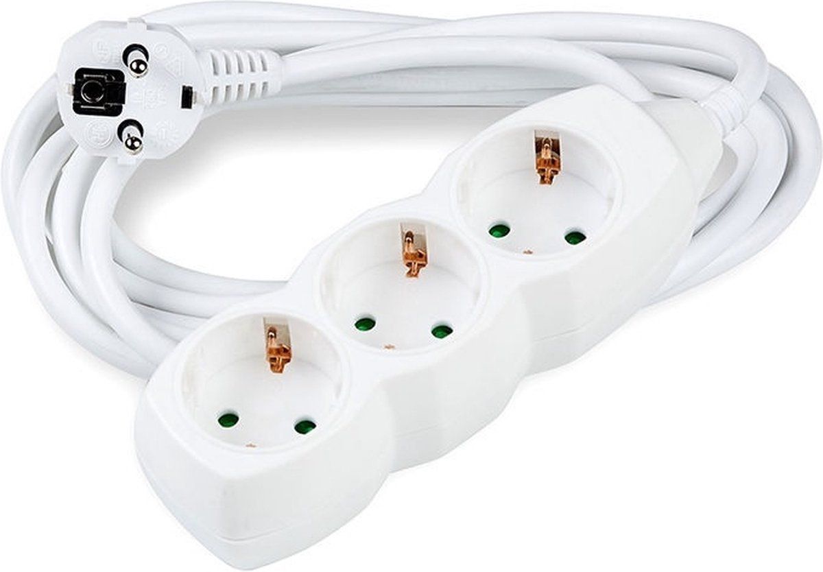 Smoking Acc. International Stekkerdoos 3-voudig - Wit - 1,5m snoer