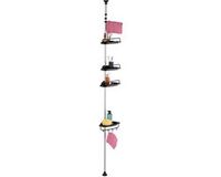 Merkloos Relaxdays Doucherek Telescopisch - 99-311 cm - Zwart