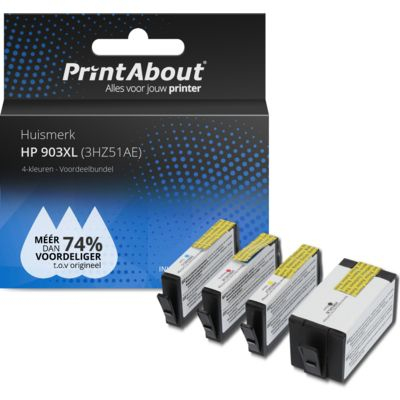 PrintAbout Huismerk HP 903XL (3HZ51AE) Inktcartridge 4-kleuren Voordeelbundel
