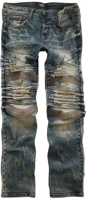 Rock Rebel by EMP Blauwe bikerjeans met individuele wassing - Heren - W31L32
