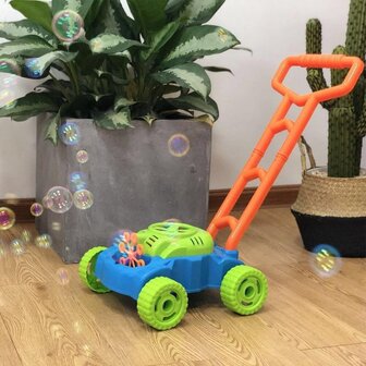 Ariko loopwagen grasmaaier met bellenblaas | met een flesje sop | Bellenblaasmachine | Inclusief 3 x Philips AA batterijen