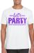 Bellatio Decorations Verkleed shirt voor heren - lets party - wit - glitter - carnaval/themafeest S