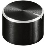 TRU COMPONENTS TC-11613856 Rotary Knob Black Marking (Ø x H) 15 mm x 10 mm Aluminum, Plastic 1 pc(s)