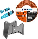 Cellfast Tuinslang PROFESSIONAL 1/2" 20 m + Slanghouder (grijs) + Sproeier Basic Set