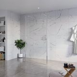 FortiFura Galeria Vrijstaande Inloopdouche - 100x200cm - Helder Glas - Antikalk - 8mm Veiligheidsglas - 2 Zijwanden - 30cm - Hoogglans Chroom